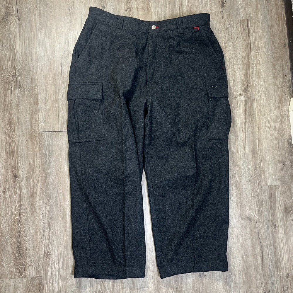 VTG Fubu Cargo Wool Blend Pants Relaxed Baggy 42x27 Vintage Straight
